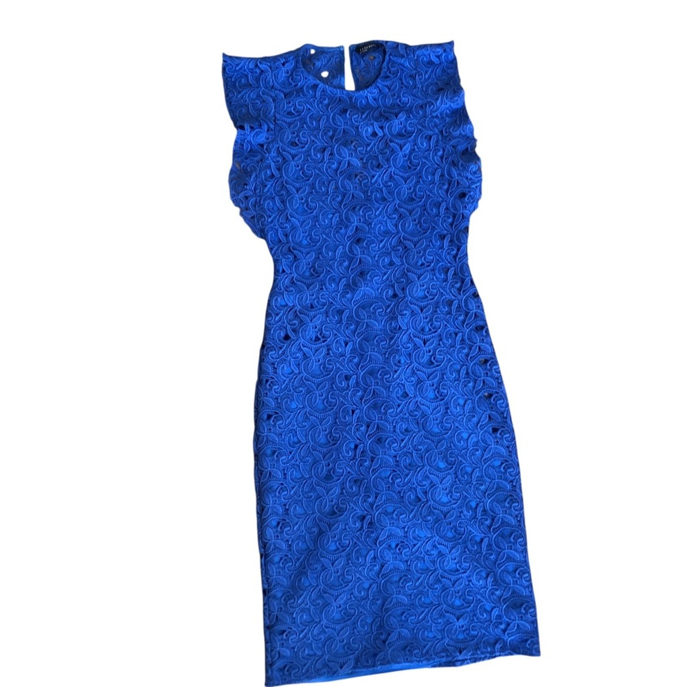 Zara Cobalt Lace Sheath Dress - Picture 3 of 15